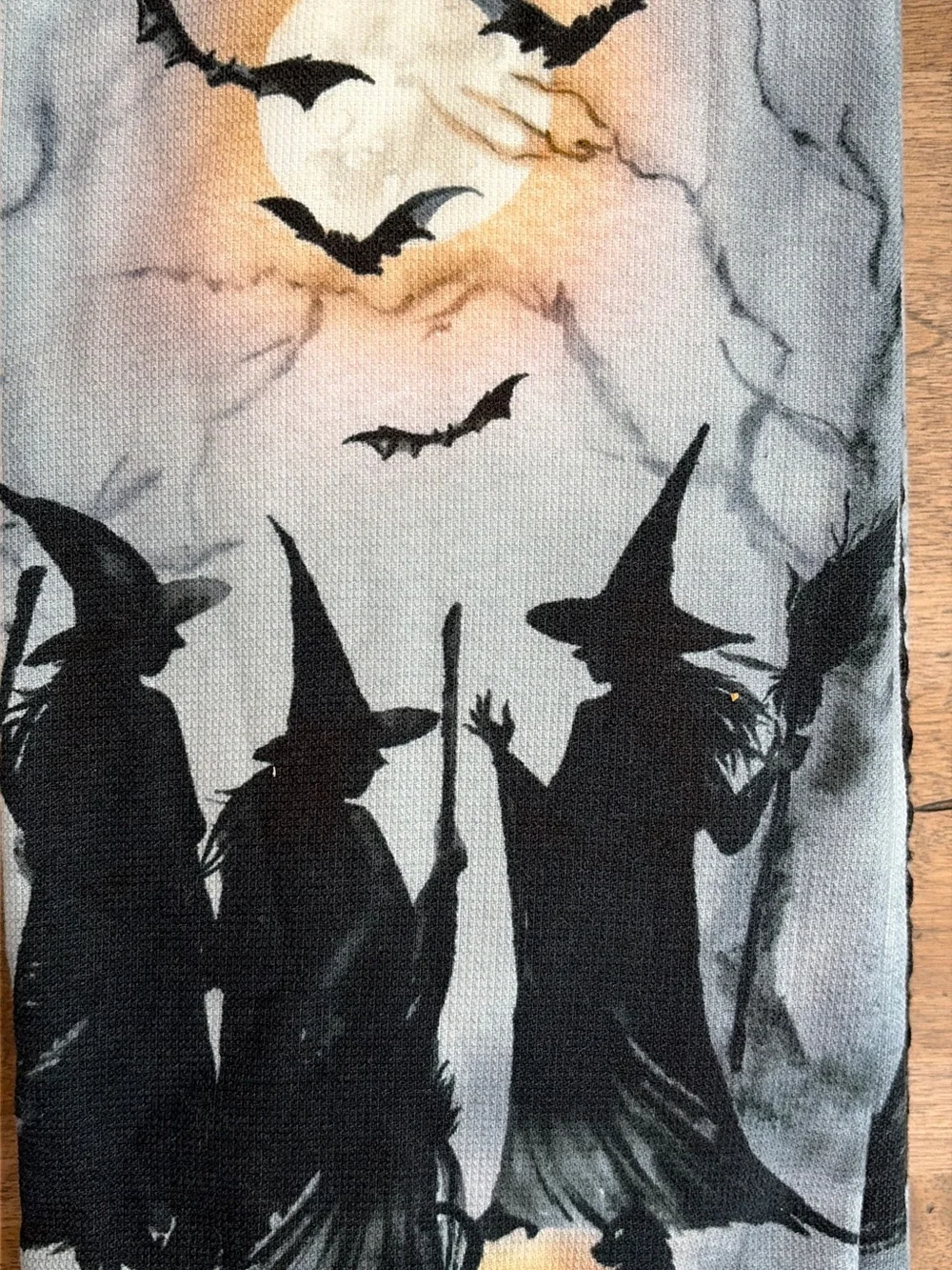 Halloween Towels 3 Witches Moonlight Sky Black Cat 3 pk NWT